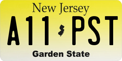 NJ license plate A11PST