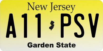 NJ license plate A11PSV
