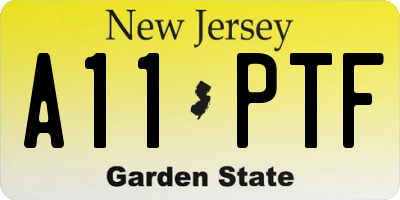 NJ license plate A11PTF