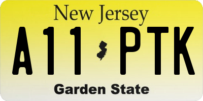 NJ license plate A11PTK