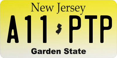 NJ license plate A11PTP