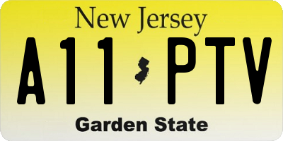 NJ license plate A11PTV