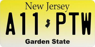 NJ license plate A11PTW