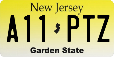 NJ license plate A11PTZ