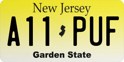 NJ license plate A11PUF