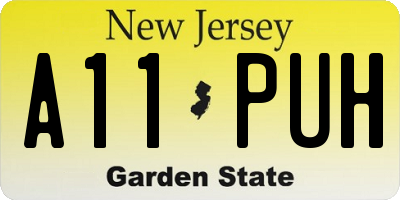 NJ license plate A11PUH