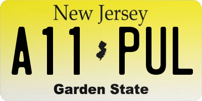 NJ license plate A11PUL