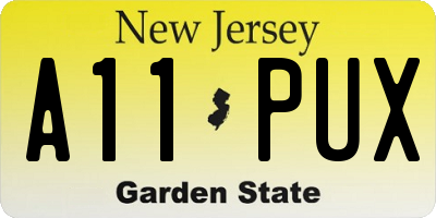 NJ license plate A11PUX