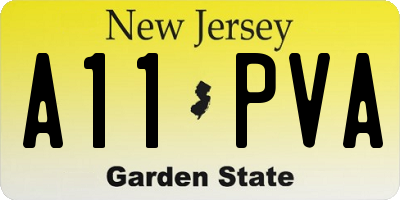 NJ license plate A11PVA