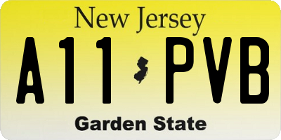 NJ license plate A11PVB