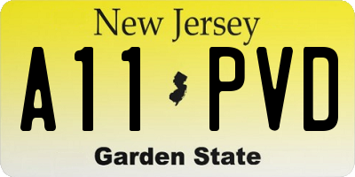 NJ license plate A11PVD