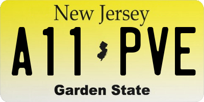 NJ license plate A11PVE