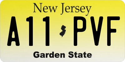 NJ license plate A11PVF