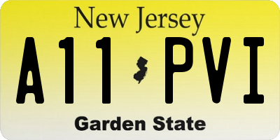 NJ license plate A11PVI