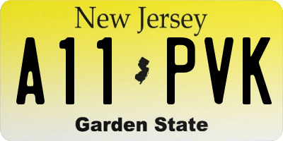 NJ license plate A11PVK
