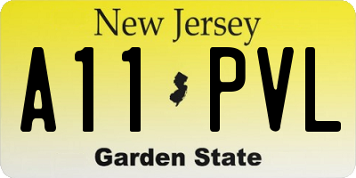 NJ license plate A11PVL