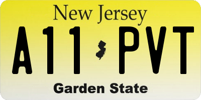 NJ license plate A11PVT