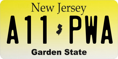 NJ license plate A11PWA