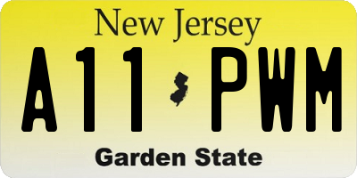 NJ license plate A11PWM