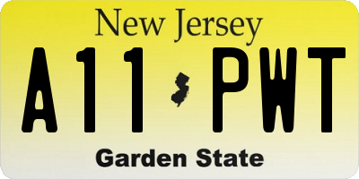 NJ license plate A11PWT