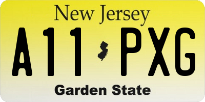 NJ license plate A11PXG