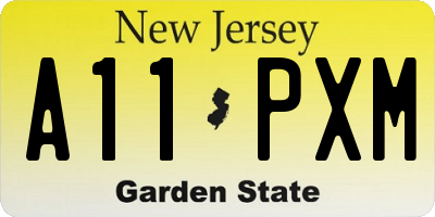 NJ license plate A11PXM