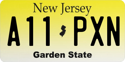 NJ license plate A11PXN