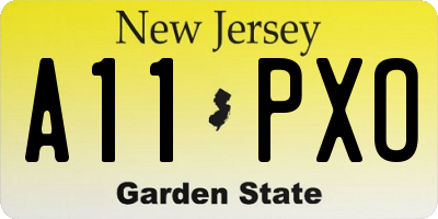 NJ license plate A11PXO