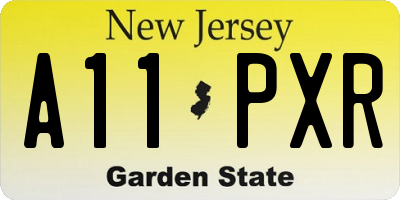 NJ license plate A11PXR