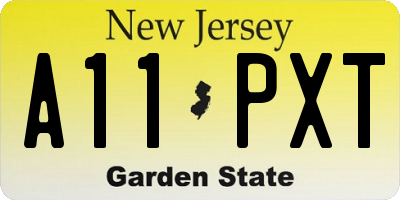 NJ license plate A11PXT