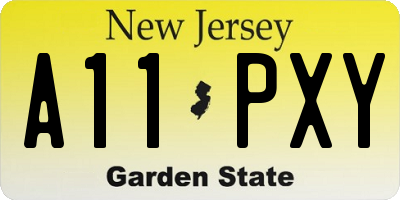 NJ license plate A11PXY