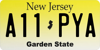 NJ license plate A11PYA