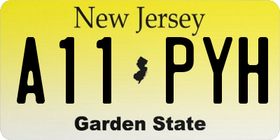 NJ license plate A11PYH