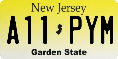 NJ license plate A11PYM