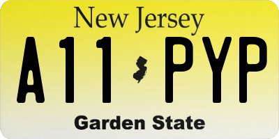NJ license plate A11PYP