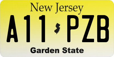 NJ license plate A11PZB