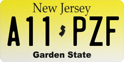 NJ license plate A11PZF