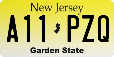 NJ license plate A11PZQ