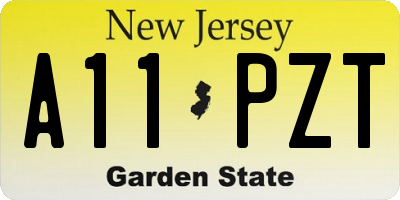 NJ license plate A11PZT