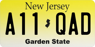 NJ license plate A11QAD