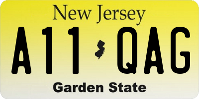 NJ license plate A11QAG