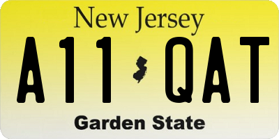 NJ license plate A11QAT