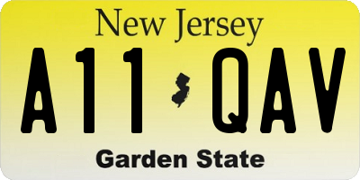 NJ license plate A11QAV