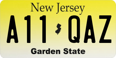 NJ license plate A11QAZ