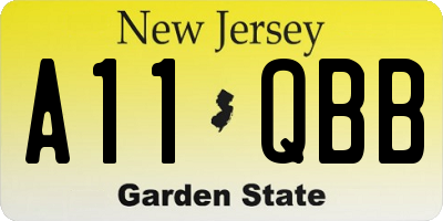 NJ license plate A11QBB