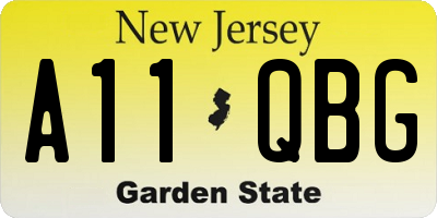 NJ license plate A11QBG