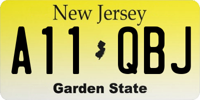 NJ license plate A11QBJ