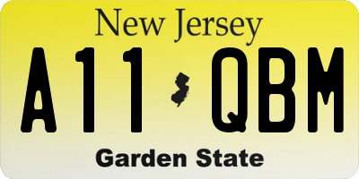 NJ license plate A11QBM