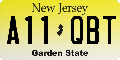 NJ license plate A11QBT