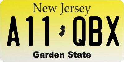 NJ license plate A11QBX